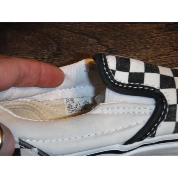 Vans Kids Classic Slip On Checkerboard Shoes Size 1 US Black White - Picture 4 of 10
